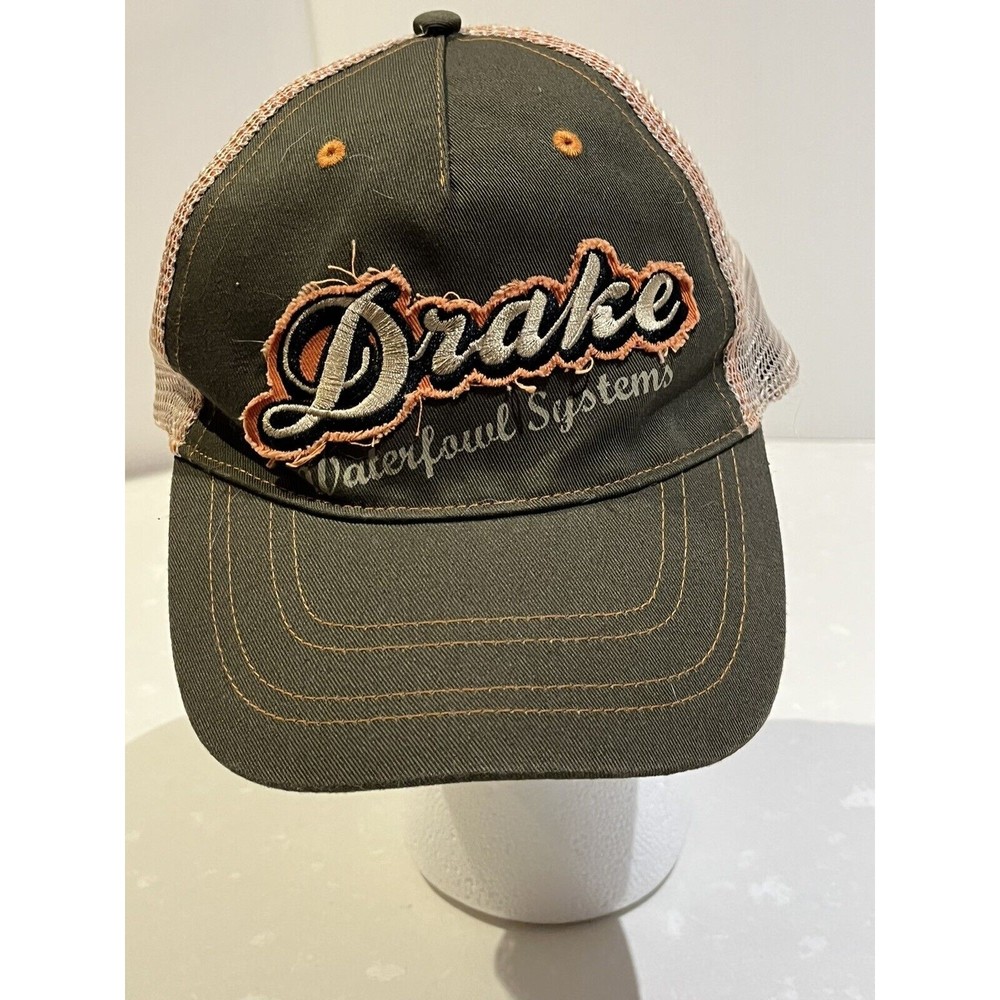 Drake Waterfowl Systems Hunting Adjustable Trucker Ball Cap Hat Mesh Distressed